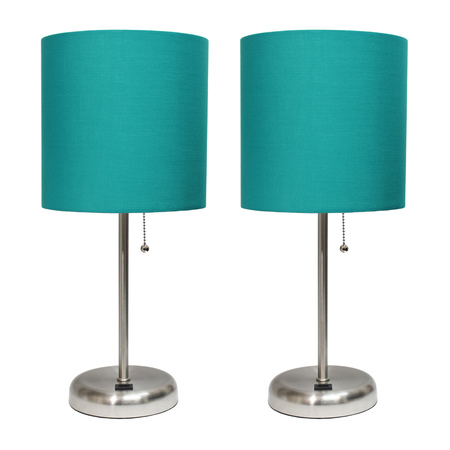 Limelights Stick Lamp with USB charging port, Teal, PK 2 LC2002-TEL-2PK
